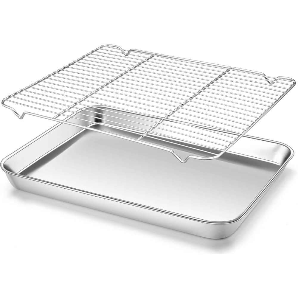 Camping Cooking Meals - 多機能ベーキングパン ワイヤーラック付き ステンレス鋼 BBQ 散水トレイ キャンプ