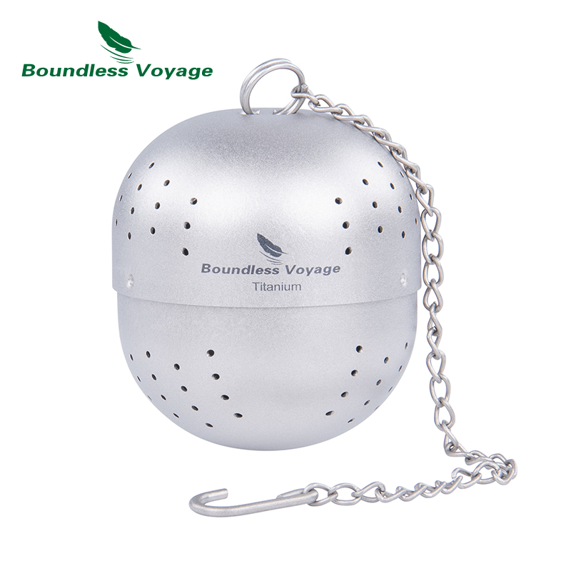 Mess Kit Titanium - 拡張チェーン付きチタン注入器,トライナーマグティーポット,ルーズティー,スパイス,ホームキッチンツール