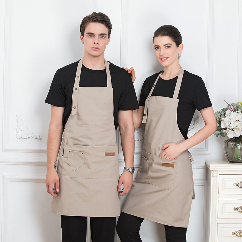 Camping Cooking Apron - カスタムブランドロゴ入りキッチンエプロン 女性男性シェフ作業 グリルレストランバーショップカフェビューティーネイルスタジオカスタムユニフォーム