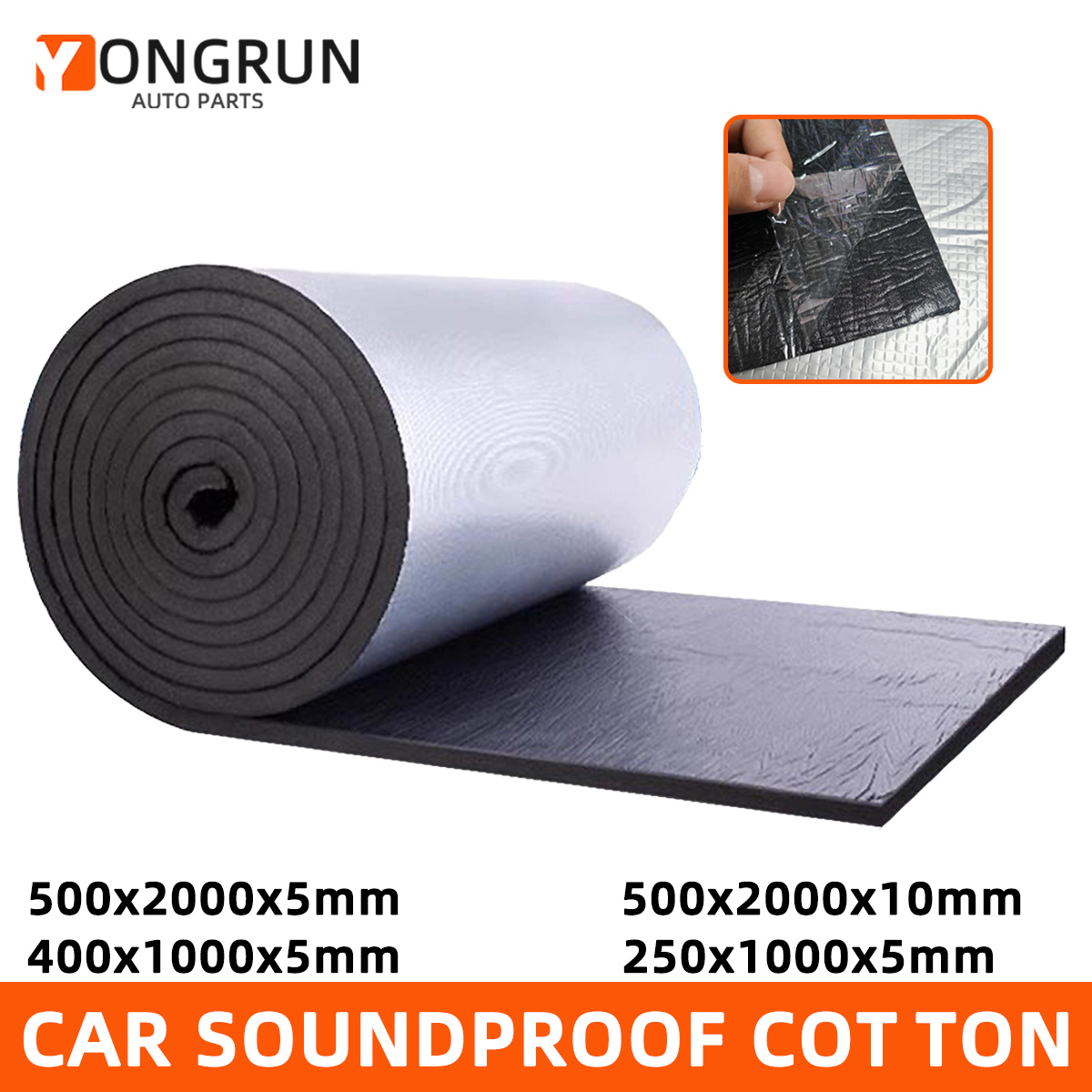 Aluminum Foil Heavy Duty - YONGRUN 1PC 車用遮音綿 エンジンフード断熱材 自己粘着パッド 4つの仕様から選択可能