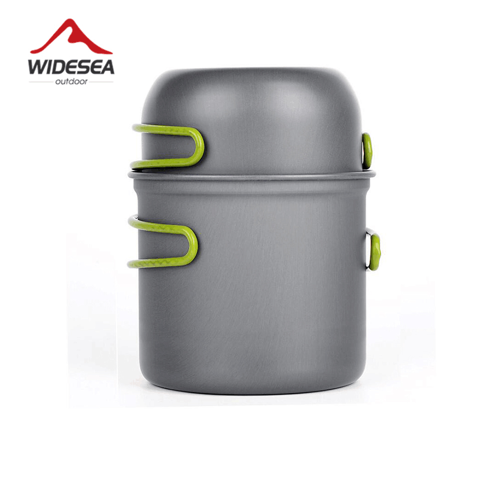 Camping Cooking Set With Bag - ワイドシー超軽量キャンプ調理器具アウトドア食器ポットセットハイキングピクニック旅行ツーリスト食器用品装備