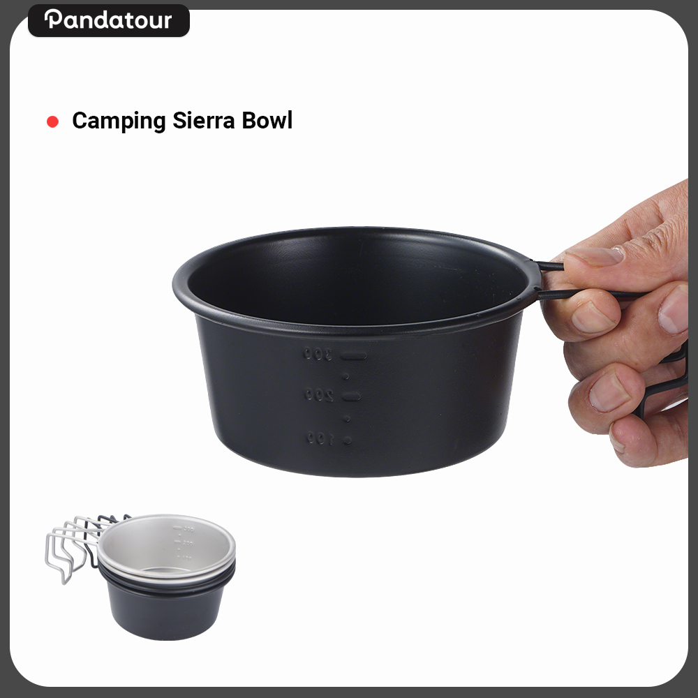 Camping Cooking Windscreen - Pandatour アウトドア キャンプ シエラボウル 目盛り付き 折りたたみハンドル