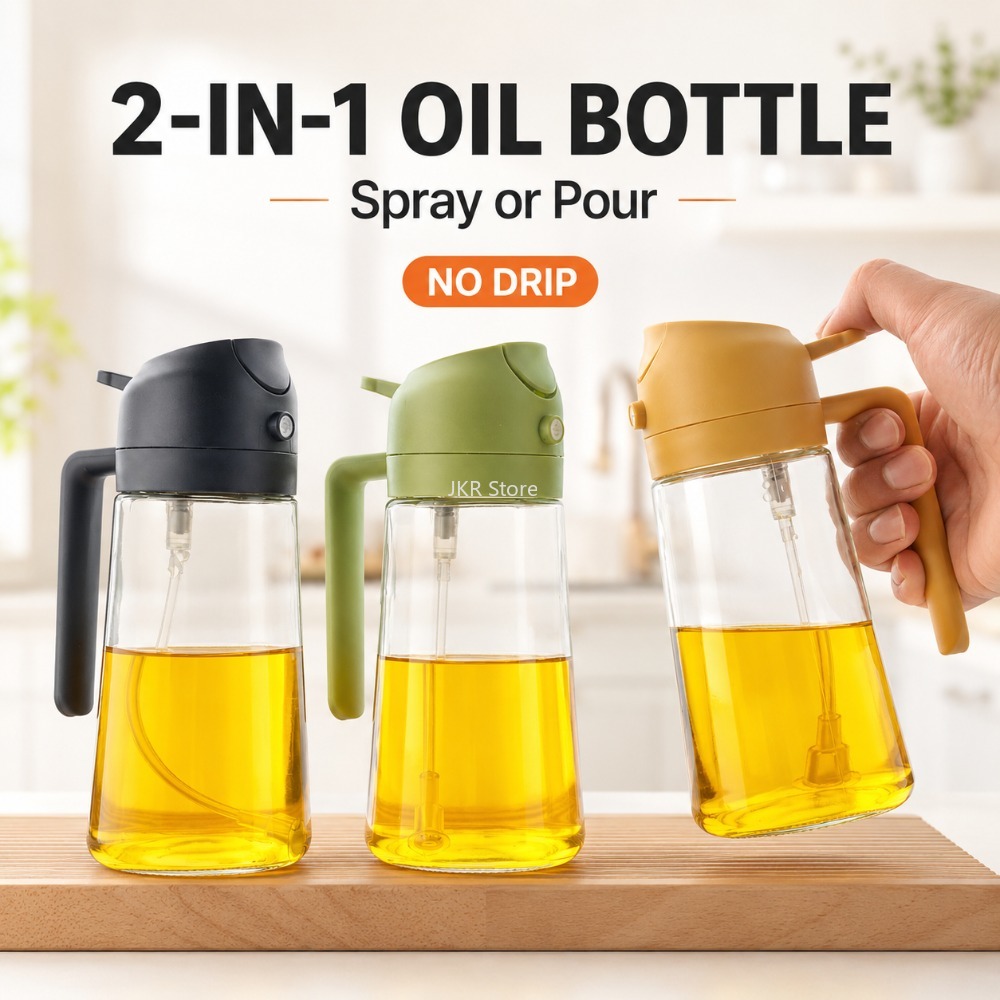 Camping Cooking Oil Bottle - 2 in 1 オリーブオイルスプレーディスペンサーボトル 大容量スプレー注油ボトル キッチン調理、バーベキュー、揚げ物、キャンプ用