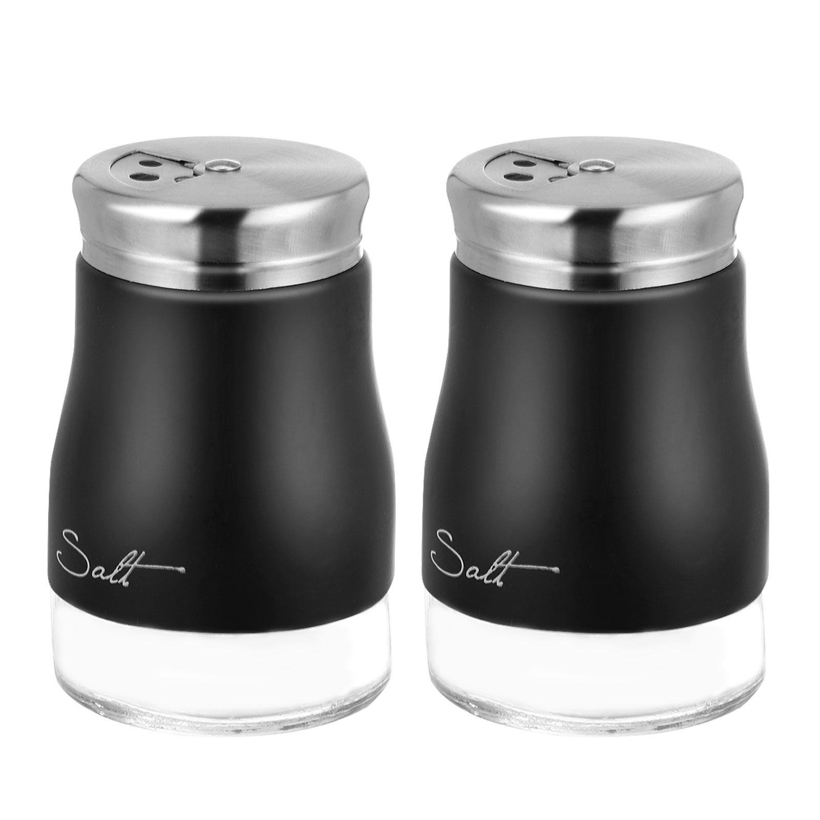 Camping Cooking Sets - 2個入りガラス製ソルトシェーカーセット ステンレス製ジャー キッチン、テーブルトップ、レストラン、キャンプ、調理用収納ソリューション