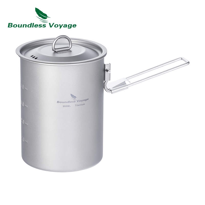 Camping Cooking System - 折りたたみハンドルと蓋付きの折りたたみ式キャンプ調理器具,ポータブル屋外調理キット,900ml