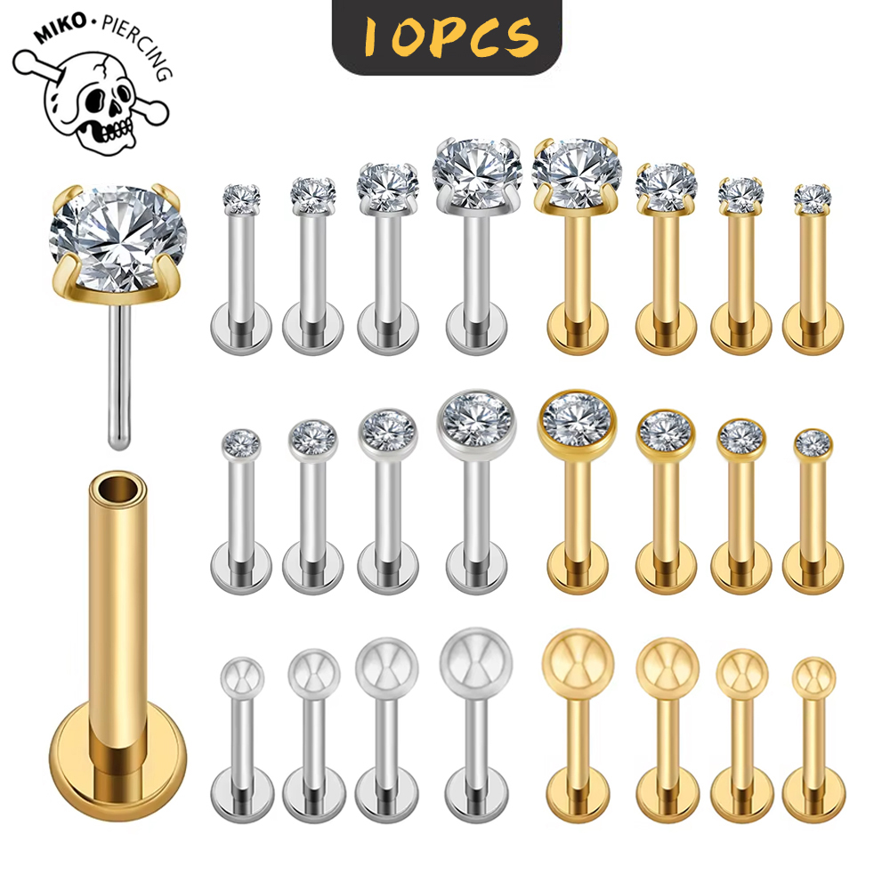 Mess Kit Titanium - 10個入り G23チタン 20/18/16g ピアス 2/2.5/3/4mm CZ