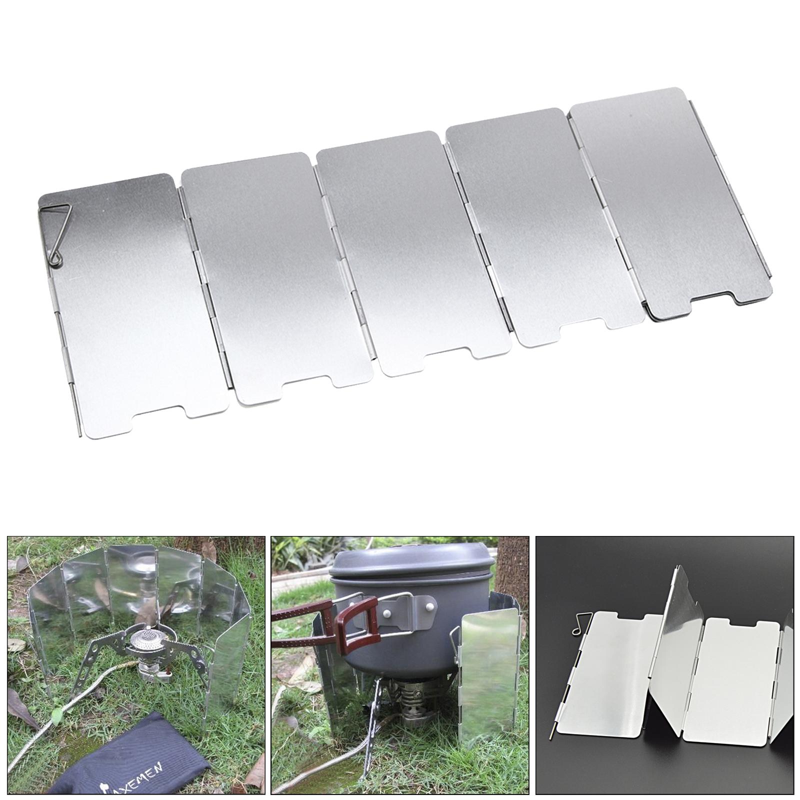 Camping Cooking Windscreen - 軽量キャンプ用ウィンドスクリーン調理アクセサリー、耐久性のあるガスストーブシールド、ピクニックやバックパッキング旅行に最適