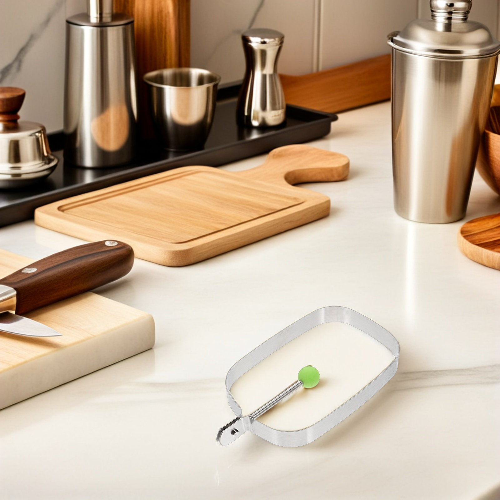 4個入り、ステンレス製、焦げ付き防止加工のスクエア型エッグリ - Camping Cooking Ring のレビューと価格