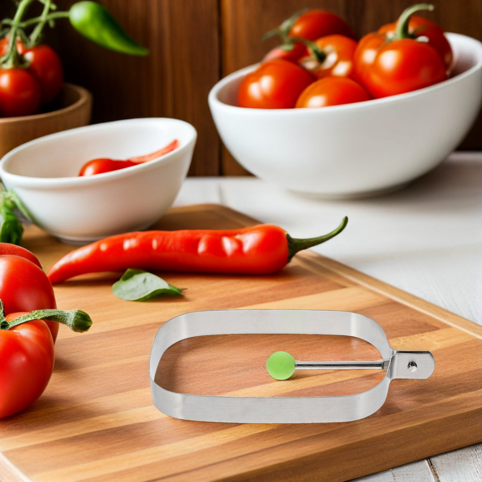 4個入り、ステンレス製、焦げ付き防止加工のスクエア型エッグリ - Camping Cooking Ring のレビューと価格