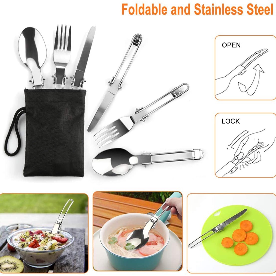 アウトドアキャンプクックセット（ケトル付き）、304ステンレ - Camping Cooking Set With Kettle のレビューと価格