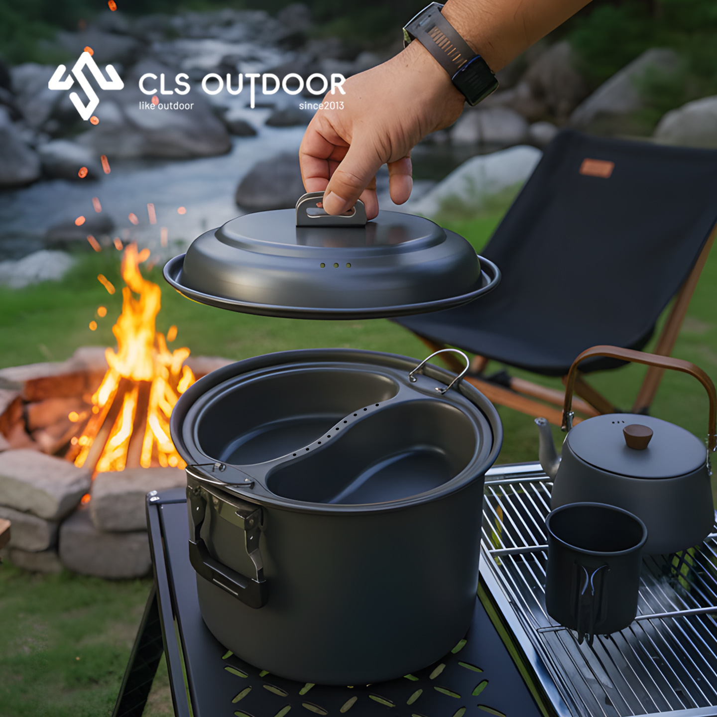 6.5L大容量マンダリンダック蒸し器＆調理鍋セット、屋外自走 - Camping Cooking Pot Large のレビューと価格