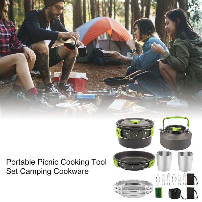 【購入者向け】キャンプ調理器具 ポータブル鍋 フライパン カ - Camping Cooking Sets のレビューと価格