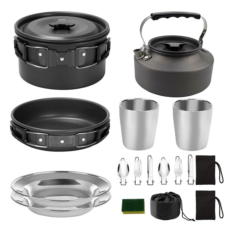 【購入者向け】キャンプ調理器具 ポータブル鍋 フライパン カ - Camping Cooking Sets のレビューと価格