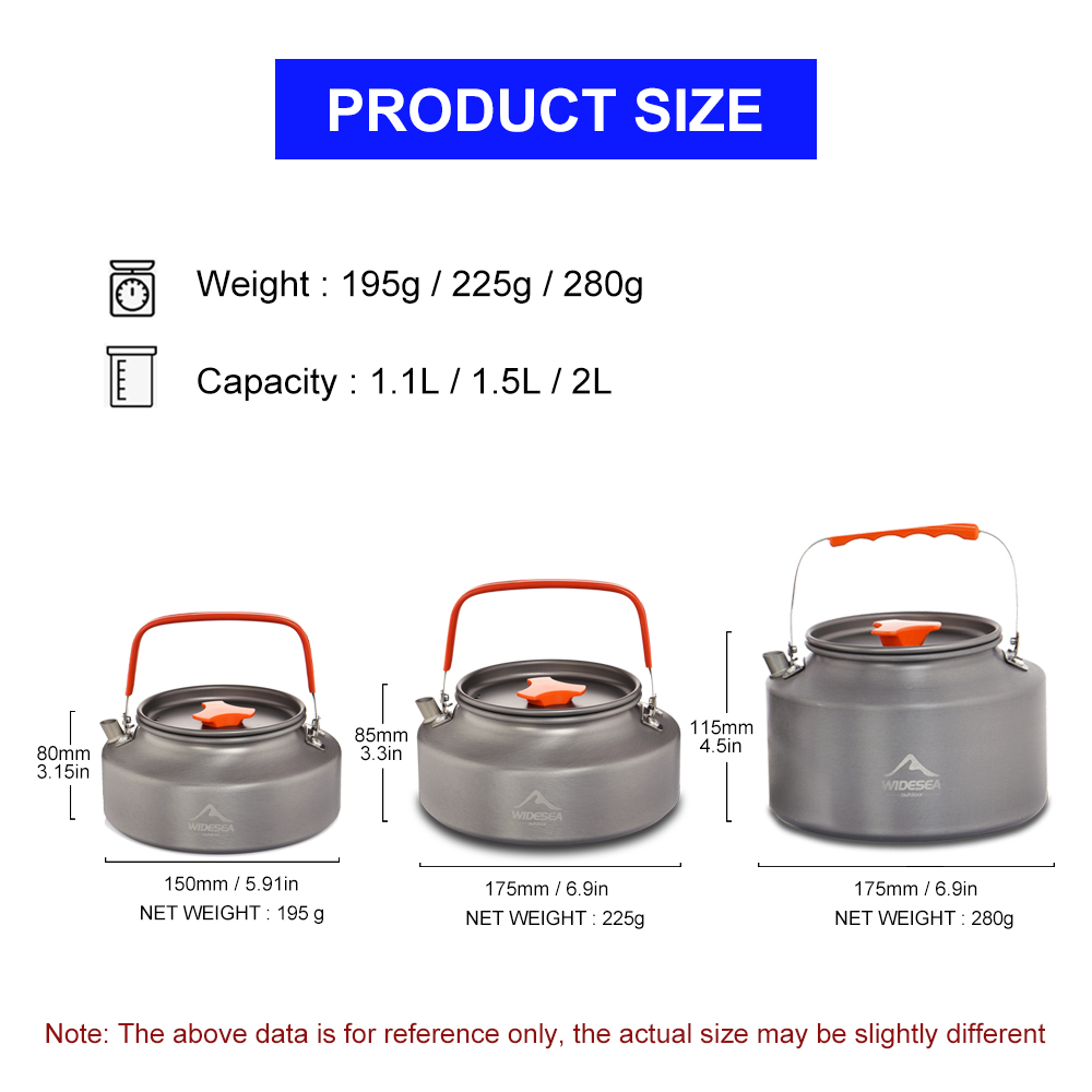 Widesea 1.1L 2L1.5L キャンプウォーターケ - Camping Cooking System のレビューと価格