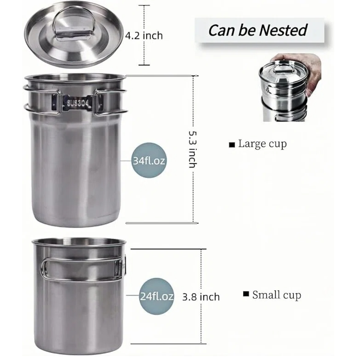 折りたたみ式キャンプカップマグカップキャンプポット調理器具3 - Camping Cooking Sets のレビューと価格