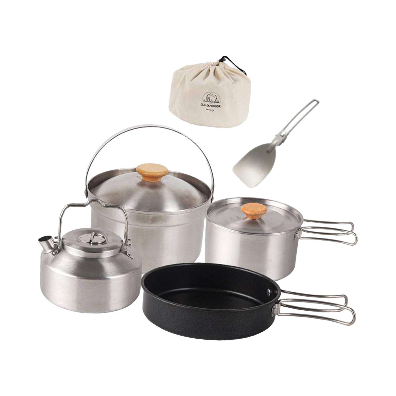 キャンプ調理器具 クックギア ポータブル ノンスティックフラ - Camping Cooking Set With Kettle のレビューと価格