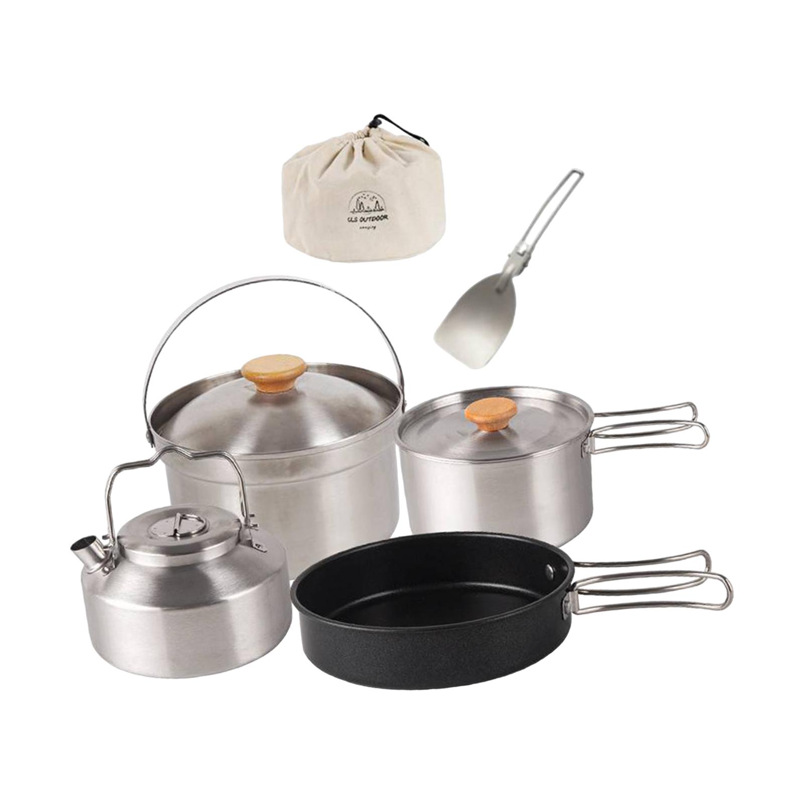 キャンプ調理器具 クックギア ポータブル ノンスティックフラ - Camping Cooking Set With Kettle のレビューと価格