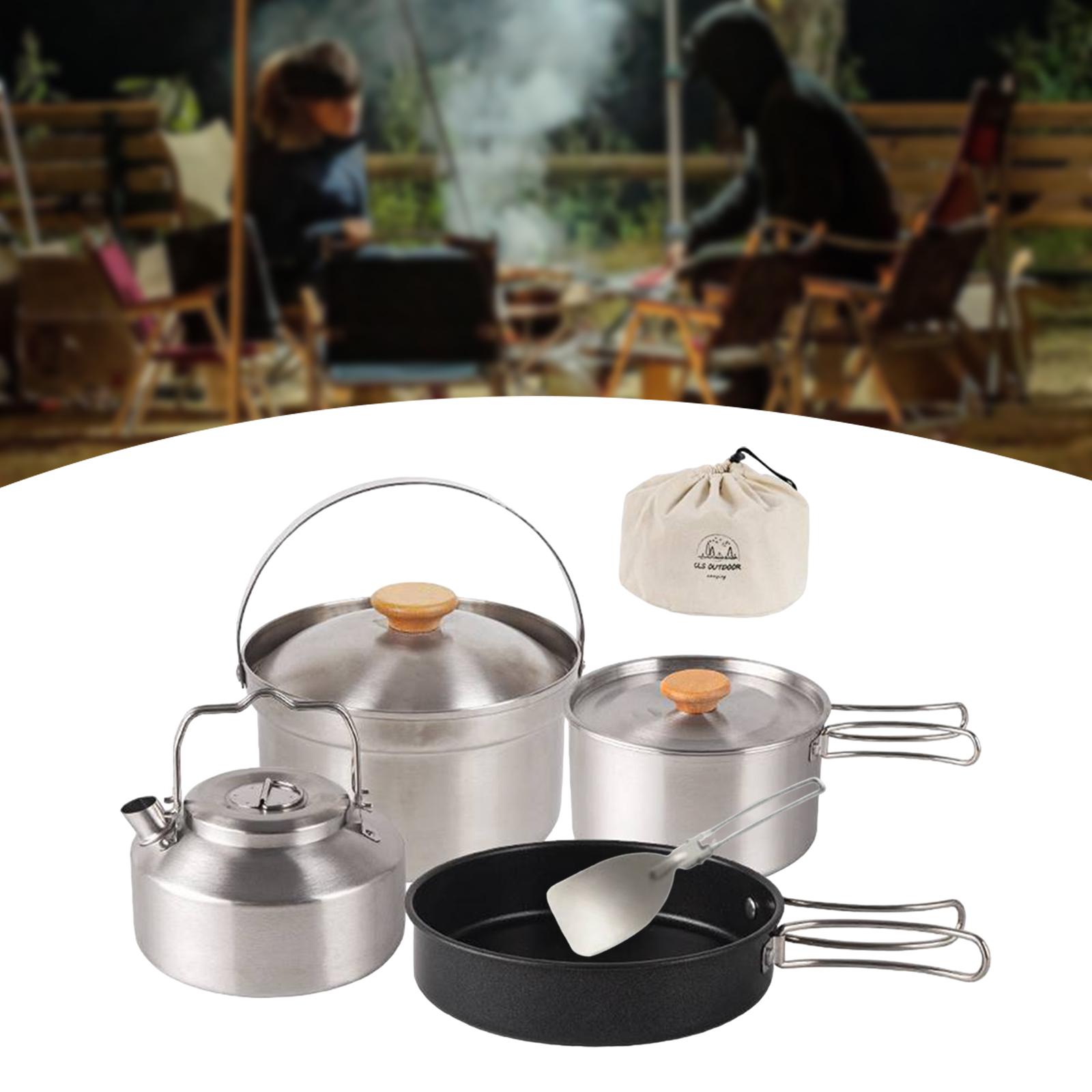 キャンプ調理器具 クックギア ポータブル ノンスティックフラ - Camping Cooking Set With Kettle のレビューと価格