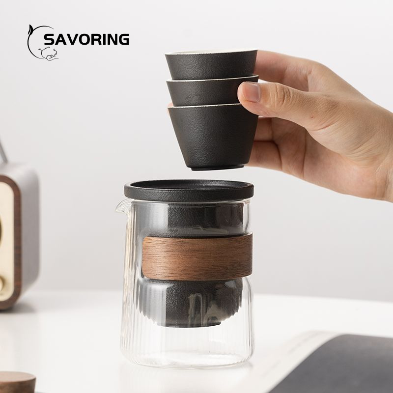 シンプルな中国製陶磁器茶器セット、ポット1個、カップ3個、バ - Camping Cooking Sets のレビューと価格