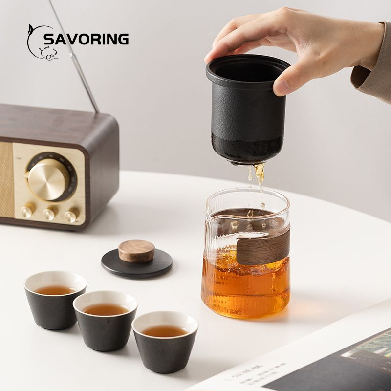 シンプルな中国製陶磁器茶器セット、ポット1個、カップ3個、バ - Camping Cooking Sets のレビューと価格