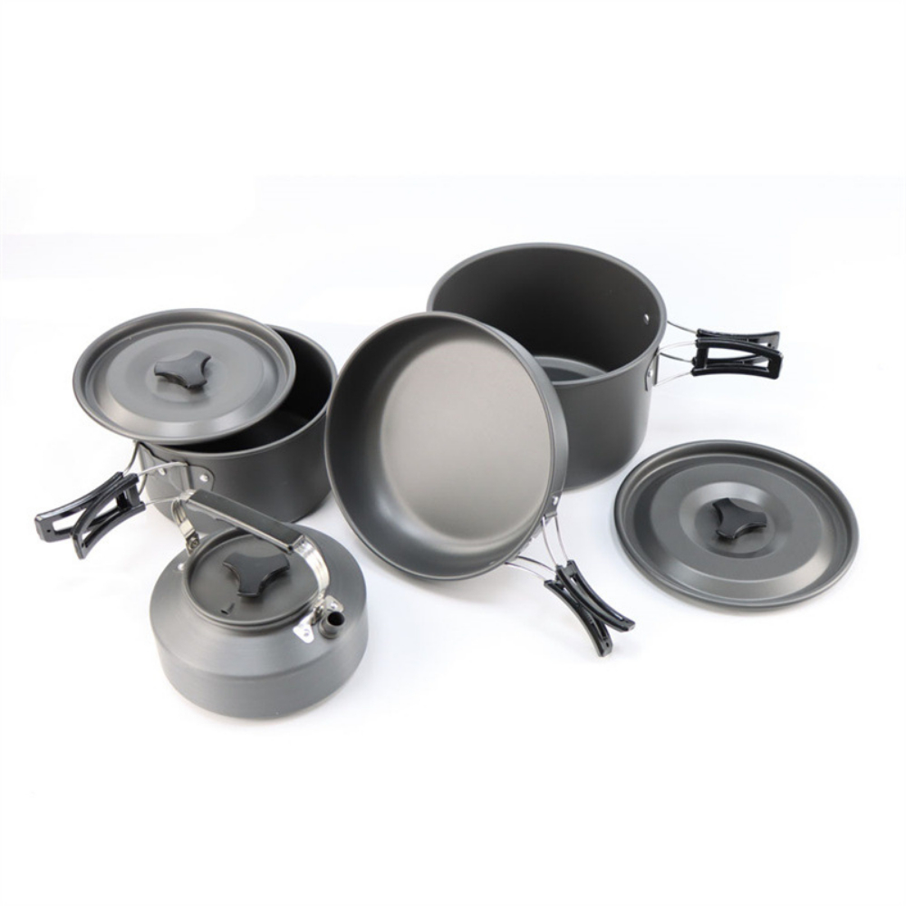 軽量アルミ合金製アウトドアキャンプクッキングセット 大型2- - Camping Cooking Pot Large のレビューと価格