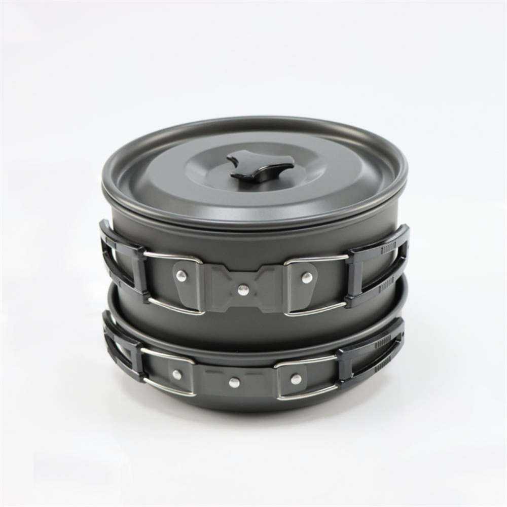 軽量アルミ合金製アウトドアキャンプクッキングセット 大型2- - Camping Cooking Pot Large のレビューと価格