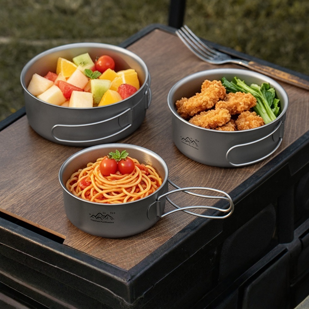 超軽量チタンキャンプポット折りたたみ式ポータブルピクニックキ - Camping Cooking Noodles のレビューと価格