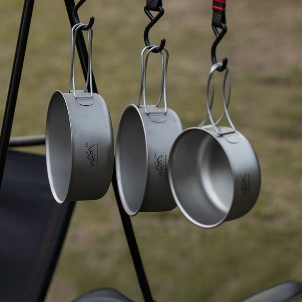 超軽量チタンキャンプポット折りたたみ式ポータブルピクニックキ - Camping Cooking Noodles のレビューと価格