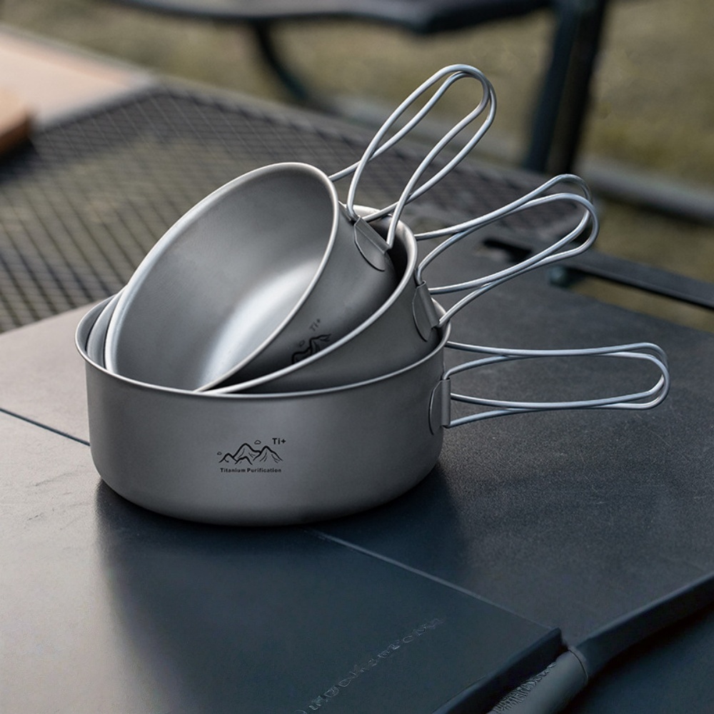 超軽量チタンキャンプポット折りたたみ式ポータブルピクニックキ - Camping Cooking Noodles のレビューと価格