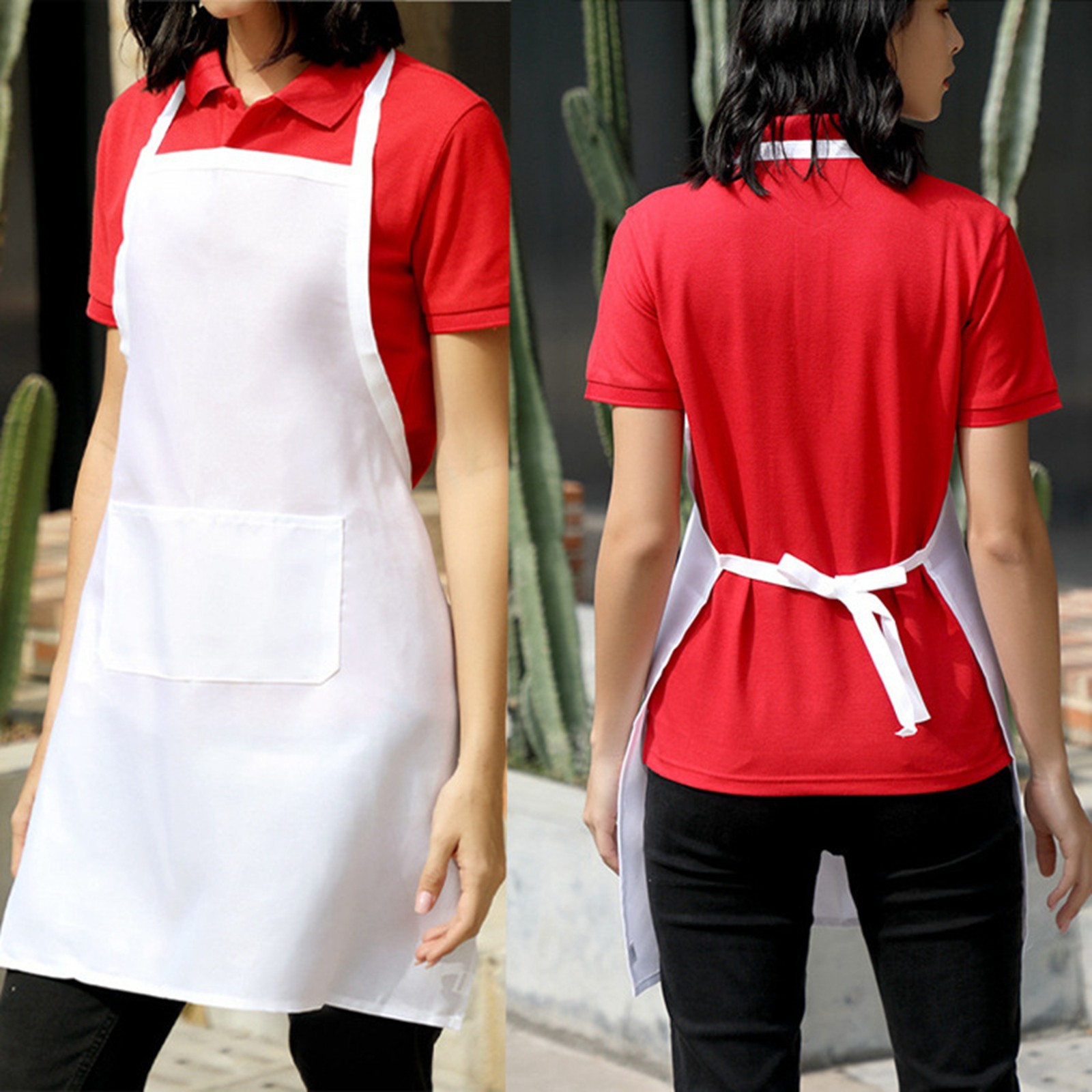 1/3 個白キッチンエプロン女性男性シェフ作業エプロングリル - Camping Cooking Apron のレビューと価格