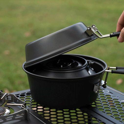 軽量アルミ合金キャンプ調理器具セット 3 ピースポットパンケ - Camping Cooking Sets のレビューと価格
