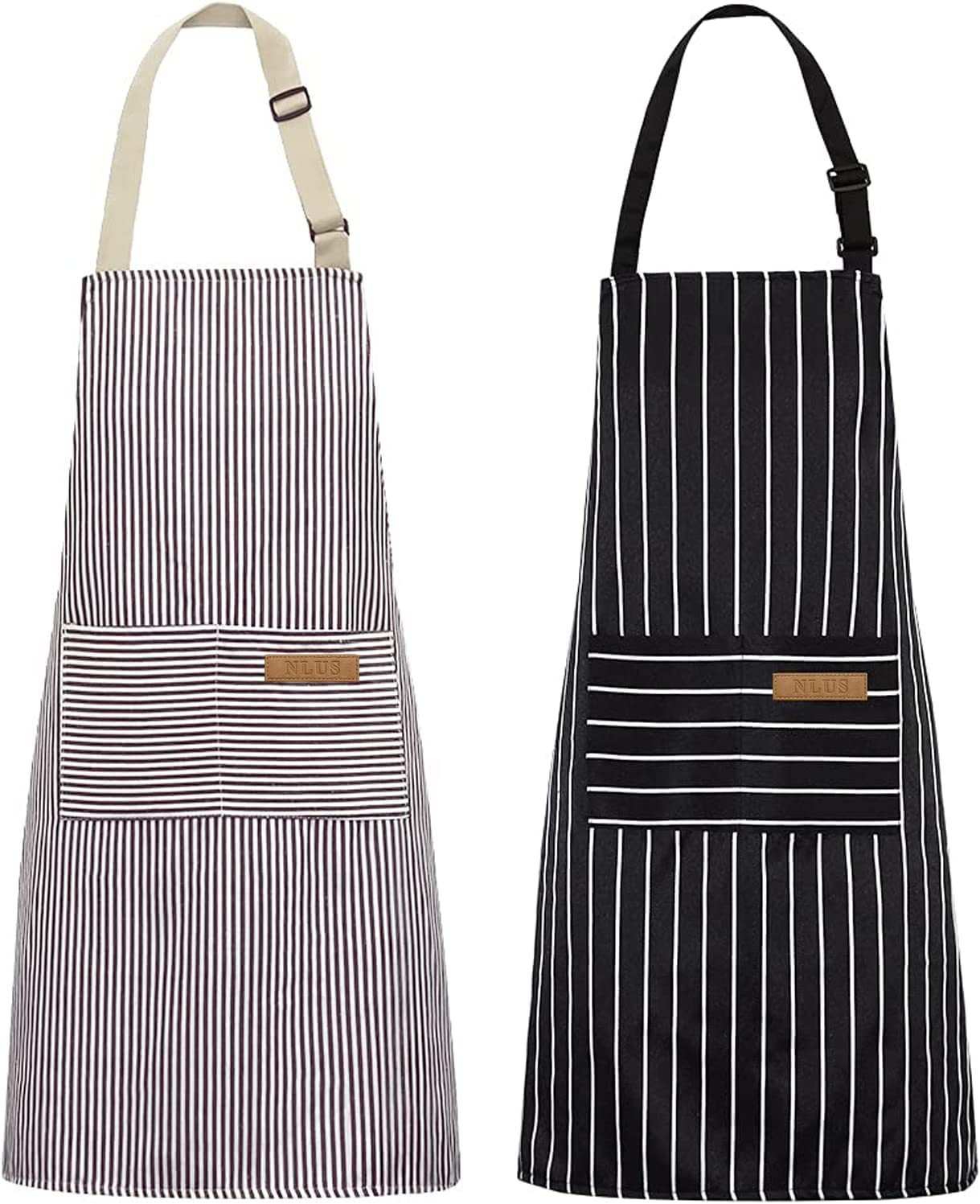黒白ストライプキッチンエプロン調節可能な耐油性作業エプロン2 - Camping Cooking Apron のレビューと価格