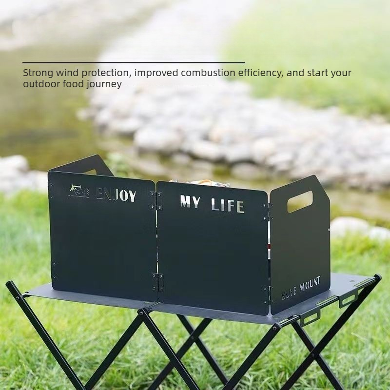 キャンプ用ストーブ風防 4つ折り風よけ ポータブル折りたたみ - Camping Cooking Windscreen のレビューと価格