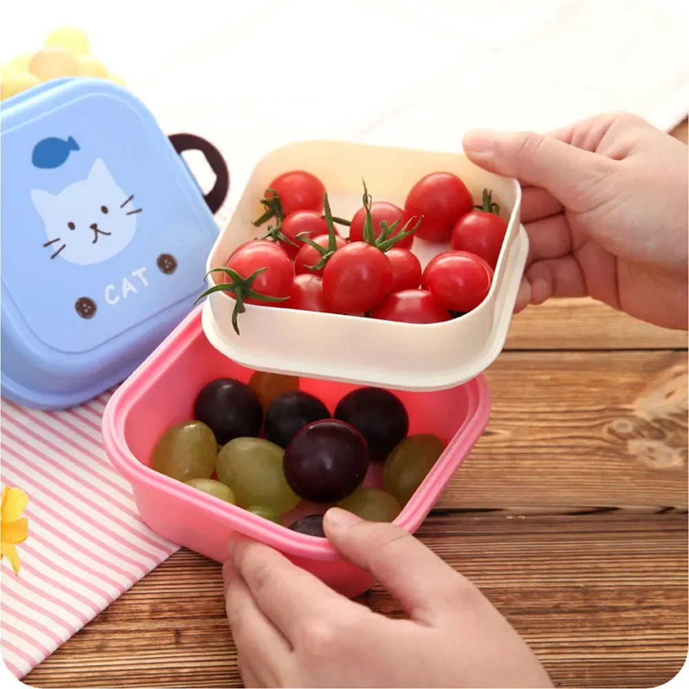 子供用ミニ可愛い漫画フード収納ボックス学校携帯ランチボックス - Camping Cooking Sets のレビューと価格