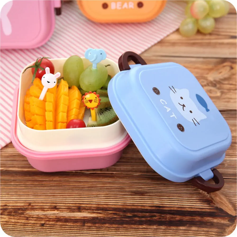 子供用ミニ可愛い漫画フード収納ボックス学校携帯ランチボックス - Camping Cooking Sets のレビューと価格