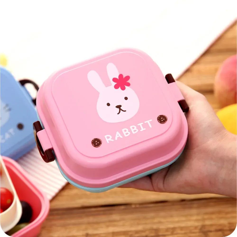 子供用ミニ可愛い漫画フード収納ボックス学校携帯ランチボックス - Camping Cooking Sets のレビューと価格