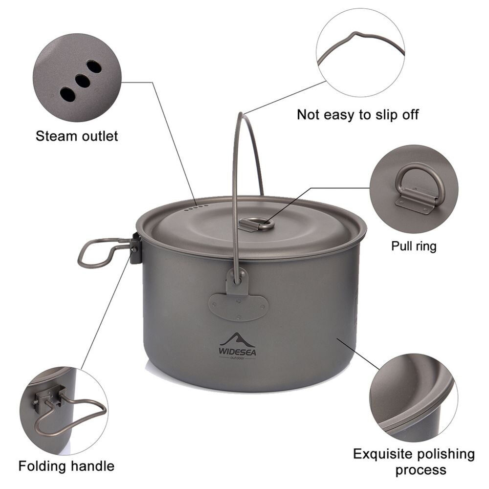 キャンプ用食器チタン調理器具セット観光大釜屋外調理鍋フライパ - Mess Kit Titanium のレビューと価格