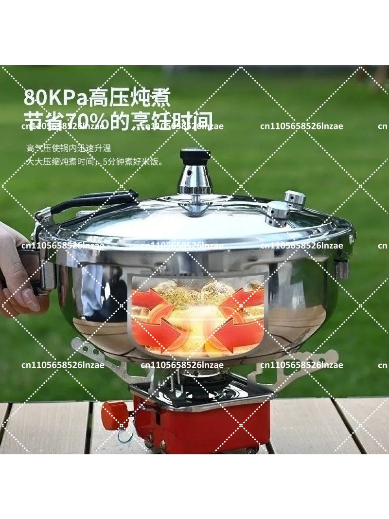 キャンプ用圧力鍋 ステンレス製調理鍋 バルブ安全装置付き 缶 - Camping Cooking Meals のレビューと価格