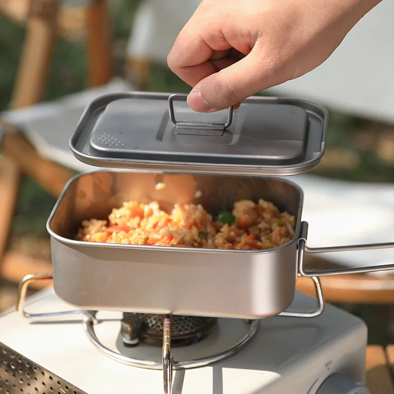キャンプ用チタン製ランチボックス 800ml 多用途麺類・ご - Camping Cooking Noodles のレビューと価格
