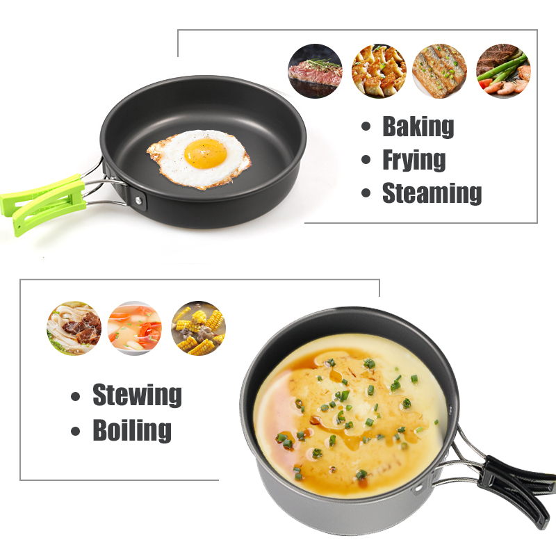 WESTTUNE キャンプ調理器具キット アルミ アウトドア - Camping Cooking Set With Kettle のレビューと価格