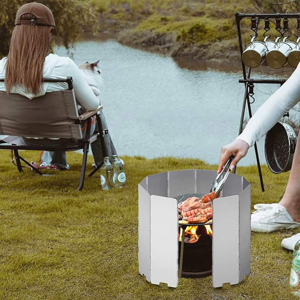 8/9/10/12/14/16プレート折りたたみ式キャンプス - Camping Cooking Windscreen のレビューと価格