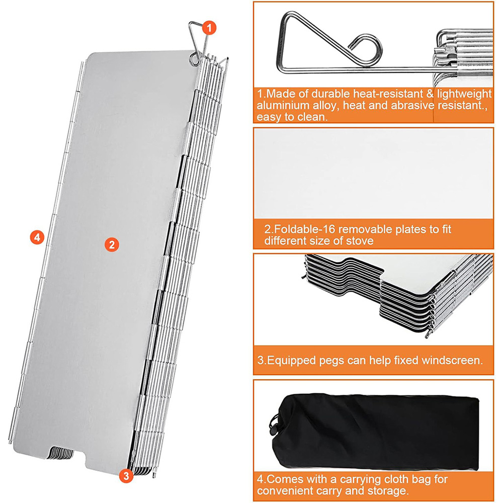 8/9/10/12/14/16プレート折りたたみ式キャンプス - Camping Cooking Windscreen のレビューと価格