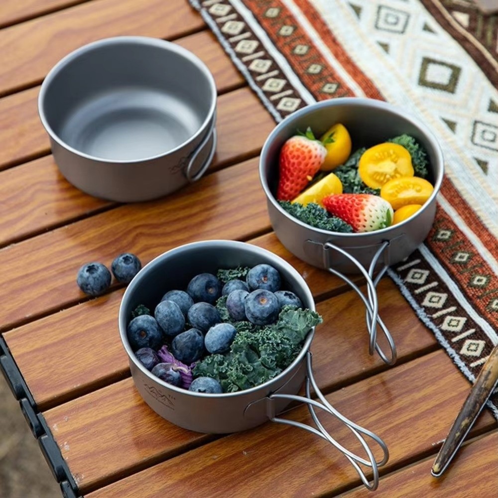 携帯用超軽量キャンプ用鍋、チタン製調理器具、インスタントラー - Camping Cooking Noodles のレビューと価格
