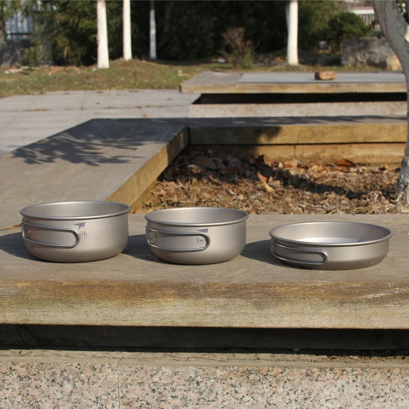 キース 3 個チタン調理器具パンボウルセット折りたたみハンド - Camping Cooking System のレビューと価格