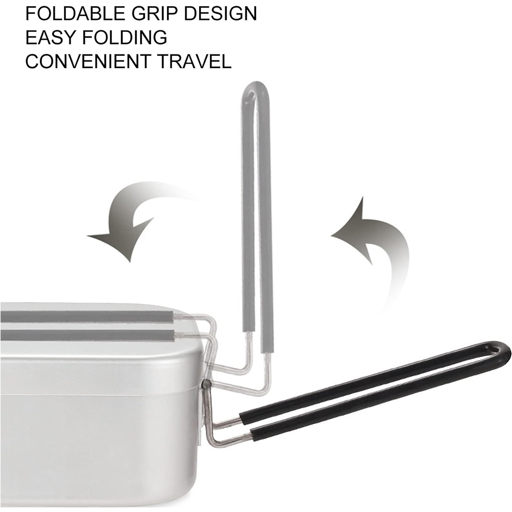 800 ミリリットルアルミ弁当箱屋外キャンプ調理器具食器折り - Camping Cooking Sets のレビューと価格