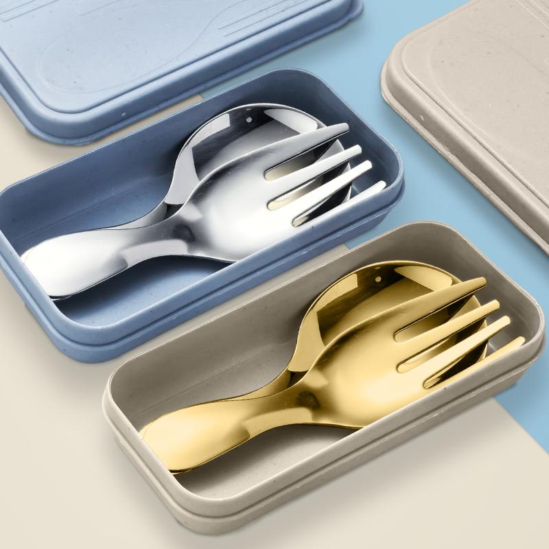 ステンレス鋼食器セットスプーンフォーク 2Pc ポータブルボ - Camping Cooking Sets のレビューと価格