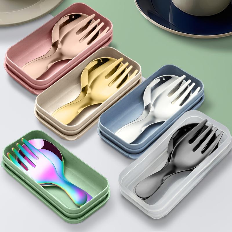 ステンレス鋼食器セットスプーンフォーク 2Pc ポータブルボ - Camping Cooking Sets のレビューと価格