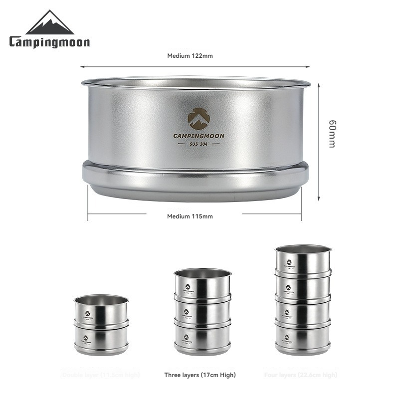 Campingmoon-アウトドアキャンプ用蒸し器、ステンレ - Camping Cooking System のレビューと価格