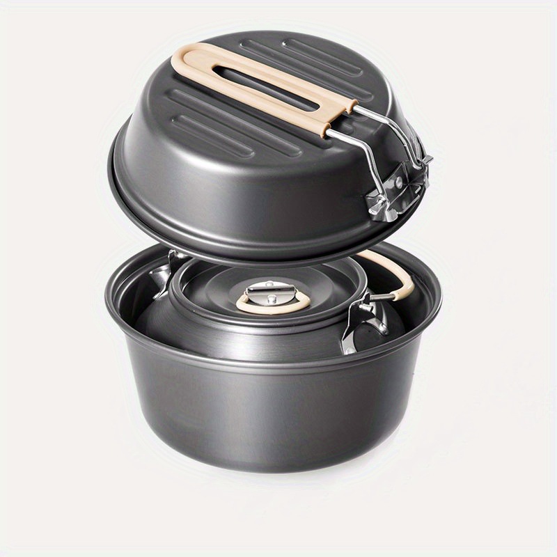 屋外用ティーポットセットポットキャンプ用フライパン一体型ポッ - Camping Cooking Set With Kettle のレビューと価格