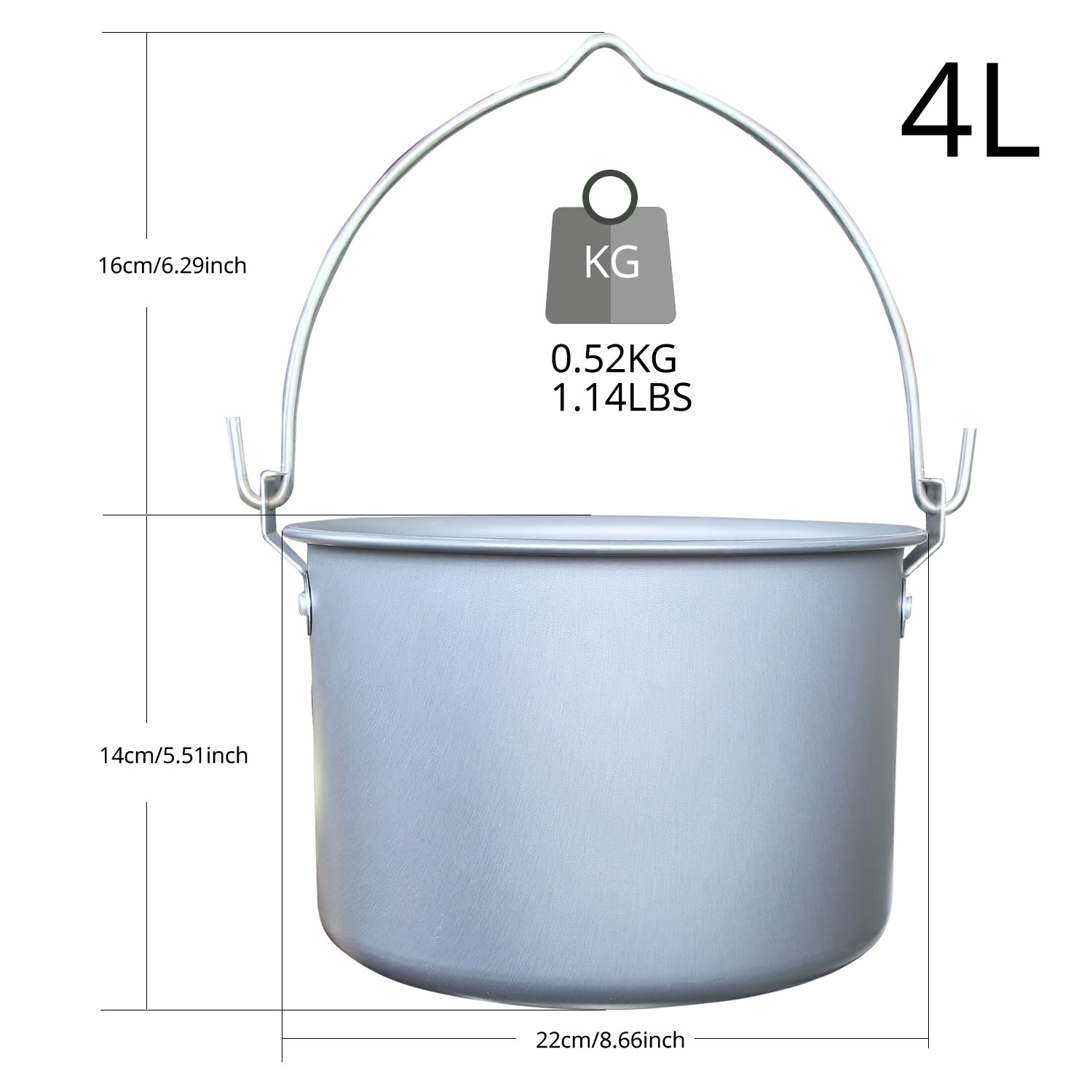 4L屋外吊り下げ式ポット キャンプ ピクニック用大型スープポ - Camping Cooking Pot Large のレビューと価格